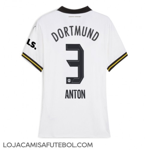 Camisa de Futebol Borussia Dortmund Waldemar Anton #3 Equipamento Alternativo Mulheres 2024-25 Manga Curta